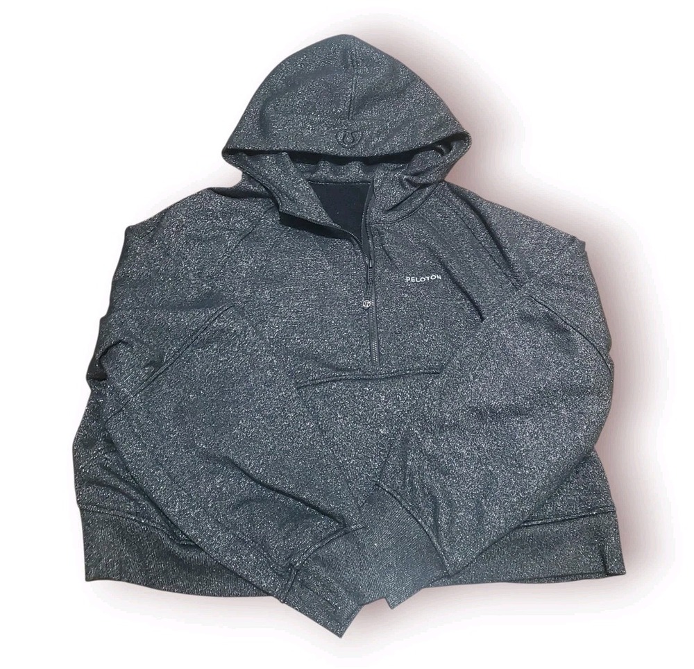Peloton X Lululemon Scuba Oversized Half Zip Black Sparkle Hoodie XL-XXL